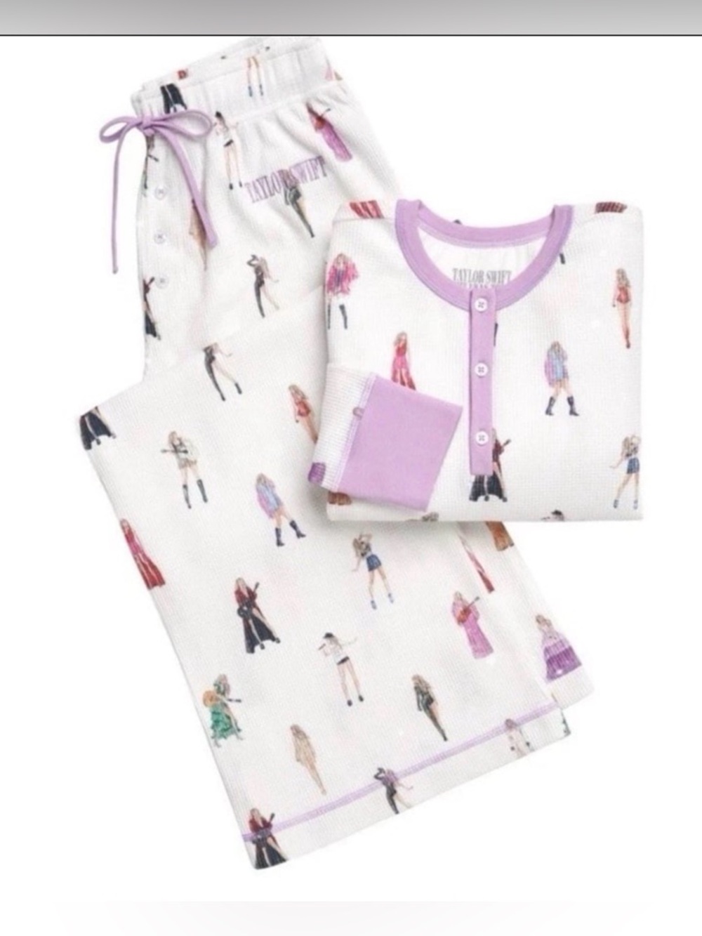 Taylor Swift The Eras Tour Waffle Knit Pajama Set M - NEW! - Picture 3 of 6